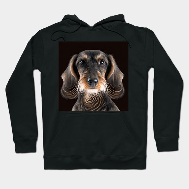 A Fractal Design of A Miniature Wire Hair Dachshund Hoodie by daniel4510